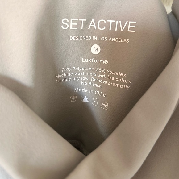 SET Active Matching Leggings and Sports Bra Set - Taupe size M - Picture 3 of 7